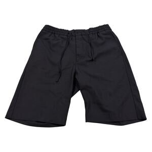 NN07 Mens Drian Shorts Size 32 Black Virgin Wool Blend Elastic Waist Drawstring